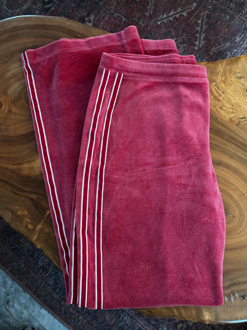 Express Red Velour Track Pants Size Medium